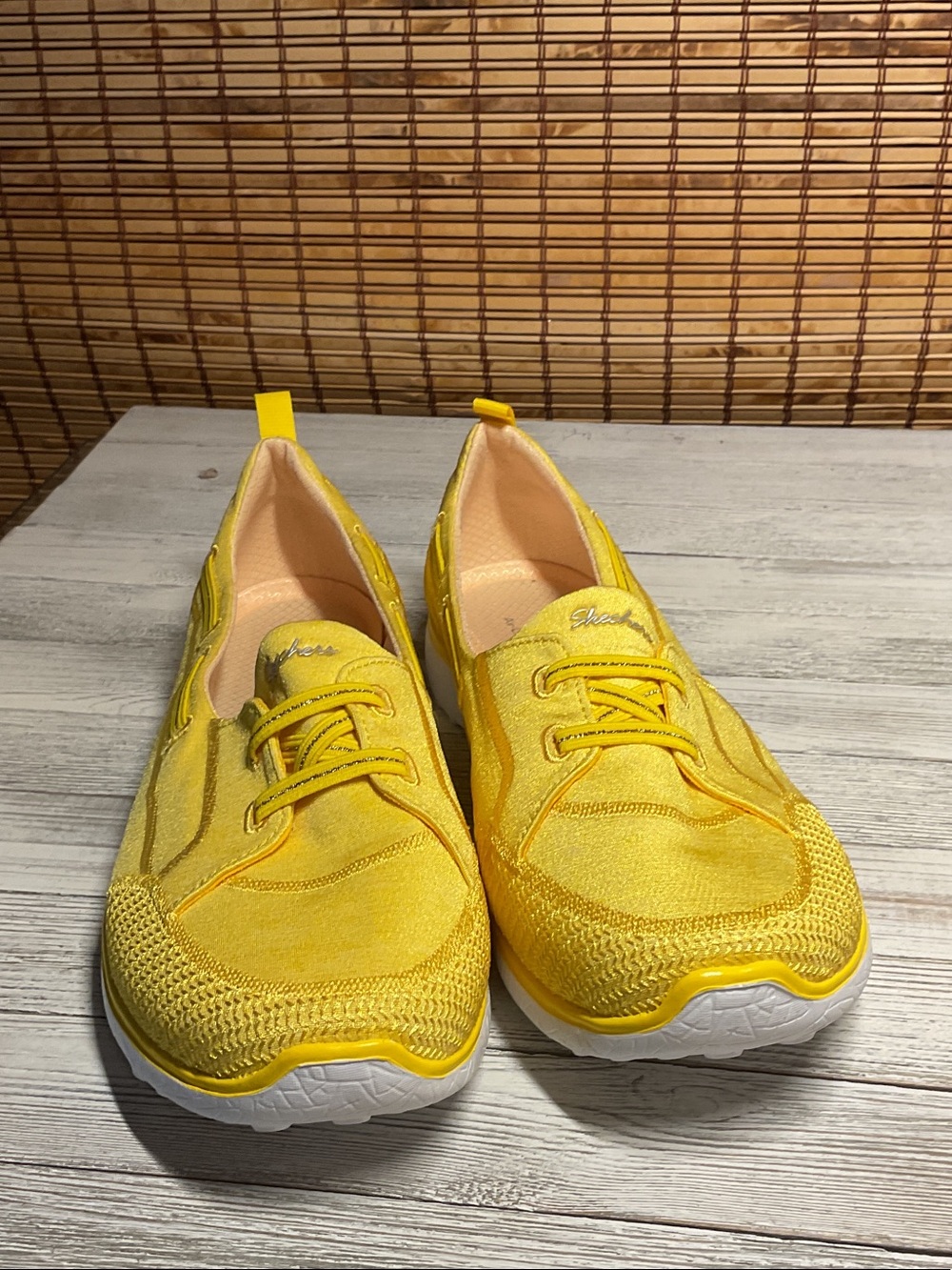 Skechers Microburst Bungee Slip-On Shoes Neon Yellow